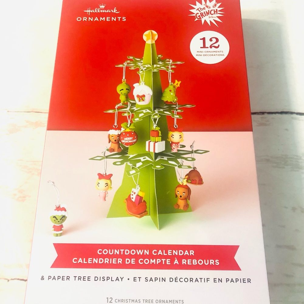 Hallmark The Grinch Countdown Calendar 12 Mini Ornaments